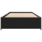 vidaXL Estructura de cama madera ingeniería y metal negro 100x200 cm vidaXL Estructura de cama madera ingeniería y metal negro 100x200 cm