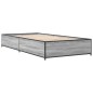 vidaXL Estructura cama madera ingeniería metal gris Sonoma 90x190 cm vidaXL Estructura cama madera ingeniería metal gris Sonoma 90x190 cm