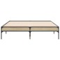 vidaXL Estructura cama madera ingeniería metal roble Sonoma 120x200 cm