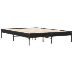 vidaXL Estructura de cama madera de ingeniería y metal negro 140x190cm