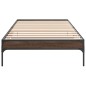 vidaXL Estructura cama madera ingeniería metal roble marrón 75x190 cm