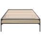 vidaXL Estructura cama madera ingeniería metal roble Sonoma 75x190 cm vidaXL Estructura cama madera ingeniería metal roble Sonoma 75x190 cm