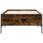vidaXL Estructura cama madera ingeniería metal roble humo 100x200 cm vidaXL Estructura cama madera ingeniería metal roble humo 100x200 cm
