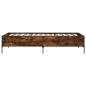 vidaXL Estructura cama madera ingeniería metal roble humo 100x200 cm vidaXL Estructura cama madera ingeniería metal roble humo 100x200 cm