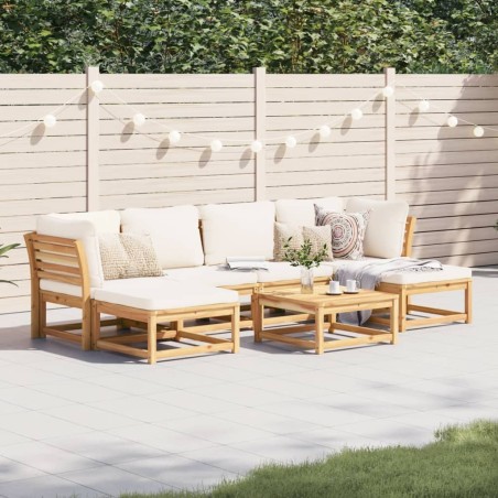 vidaXL Juego de muebles jardín 7 pzas con cojines madera maciza acacia