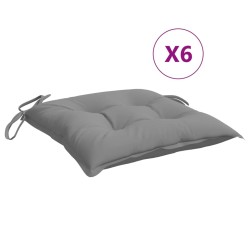 vidaXL Cojines de silla de jardín 6 uds tela Oxford gris 40x40x7 cm