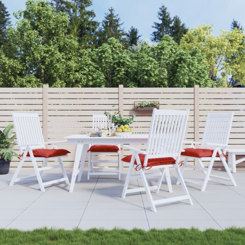 vidaXL Cojines de silla de jardín 4 uds tela Oxford rojo 40x40x7 cm vidaXL Cojines de silla de jardín 4 uds tela Oxford rojo 40x40x7 cm