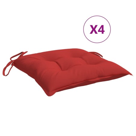 vidaXL Cojines de silla de jardín 4 uds tela Oxford rojo 40x40x7 cm