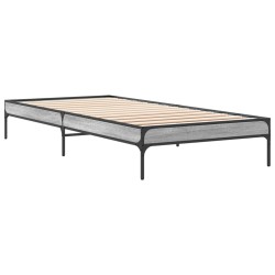 vidaXL Estructura cama madera ingeniería metal gris Sonoma 90x200 cm