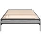 vidaXL Estructura cama madera ingeniería metal gris Sonoma 90x200 cm vidaXL Estructura cama madera ingeniería metal gris Sonoma 90x200 cm