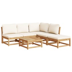 vidaXL Juego de muebles jardín 6 pzas con cojines madera maciza acacia