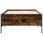 vidaXL Estructura cama madera ingeniería metal roble ahumado 90x200 cm vidaXL Estructura cama madera ingeniería metal roble ahumado 90x200 cm