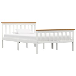 vidaXL Estructura de cama de madera maciza de pino blanco 120x200 cm 