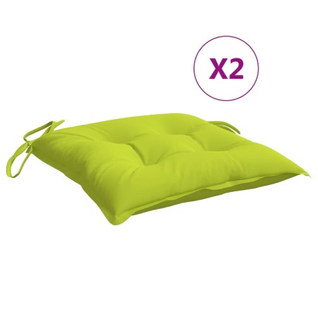 vidaXL Cojines de silla de jardín 2 uds tela Oxford verde 40x40x7 cm