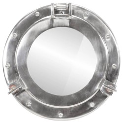 vidaXL Espejo de ojo de buey de pared aluminio y vidrio Ø30 cm