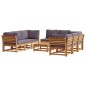 vidaXL Juego de muebles jardín 9 pzas con cojines madera maciza acacia vidaXL Juego de muebles jardín 9 pzas con cojines madera maciza acacia