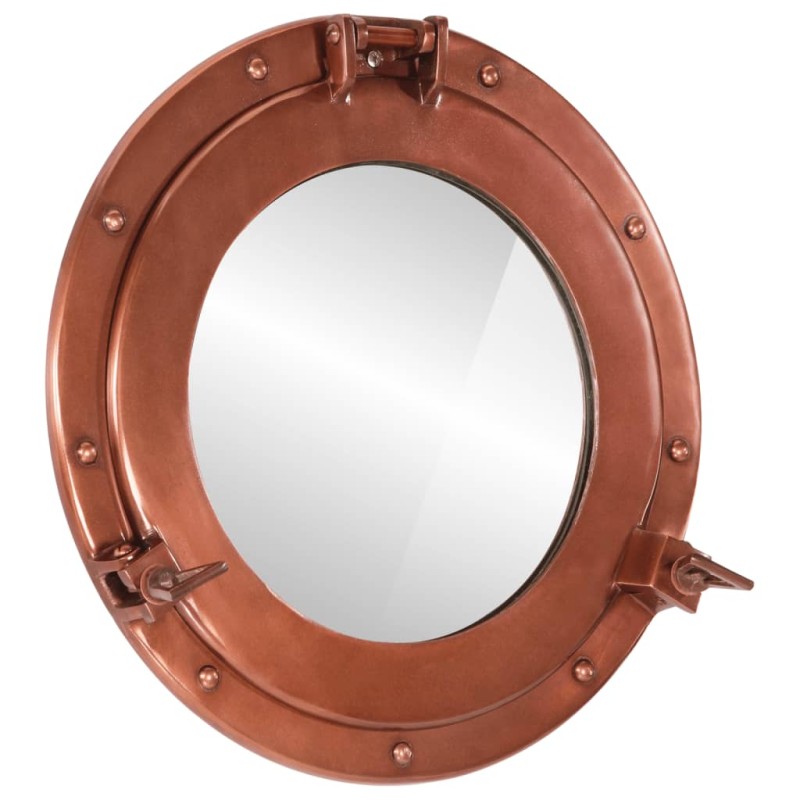 vidaXL Espejo de ojo de buey de pared aluminio y vidrio Ø38 cm vidaXL Espejo de ojo de buey de pared aluminio y vidrio Ø38 cm