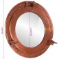 vidaXL Espejo de ojo de buey de pared aluminio y vidrio Ø38 cm vidaXL Espejo de ojo de buey de pared aluminio y vidrio Ø38 cm