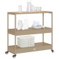 vidaXL Carrito de bar 3 niveles ratán PE y madera maciza acacia beige vidaXL Carrito de bar 3 niveles ratán PE y madera maciza acacia beige
