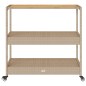 vidaXL Carrito de bar 3 niveles ratán PE y madera maciza acacia beige vidaXL Carrito de bar 3 niveles ratán PE y madera maciza acacia beige
