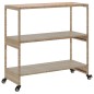 vidaXL Carrito de bar 3 niveles ratán PE y madera maciza acacia beige vidaXL Carrito de bar 3 niveles ratán PE y madera maciza acacia beige