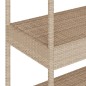 vidaXL Carrito de bar 3 niveles ratán PE y madera maciza acacia beige vidaXL Carrito de bar 3 niveles ratán PE y madera maciza acacia beige