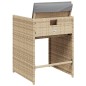 vidaXL Sillones jardín con cojines 4 uds ratán sintético beige mezcla