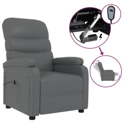 vidaXL Sillón eléctrico reclinable cuero sintético gris