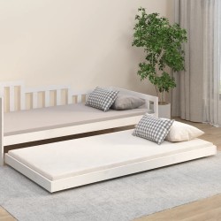 vidaXL Estructura de cama madera maciza de pino blanco 90x200 cm