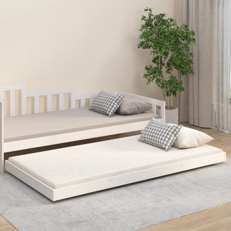 vidaXL Estructura de cama madera maciza de pino blanco 90x200 cm