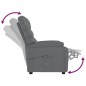 vidaXL Sillón eléctrico reclinable cuero sintético gris vidaXL Sillón eléctrico reclinable cuero sintético gris