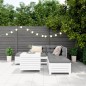 vidaXL Juego de sofás de jardín 6 piezas madera maciza pino blanco vidaXL Juego de sofás de jardín 6 piezas madera maciza pino blanco