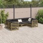 vidaXL Juego de sofás jardín 6 pzas con cojines madera pino impregnada vidaXL Juego de sofás jardín 6 pzas con cojines madera pino impregnada