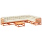vidaXL Set de sofás jardín 8 pzas con cojines madera pino marrón cera