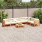 vidaXL Set de sofás jardín 8 pzas con cojines madera pino marrón cera