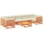 vidaXL Set de sofás jardín 8 pzas con cojines madera pino marrón cera vidaXL Set de sofás jardín 8 pzas con cojines madera pino marrón cera