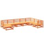 vidaXL Juego de sofás de jardín 8 pzas madera maciza pino marrón cera vidaXL Juego de sofás de jardín 8 pzas madera maciza pino marrón cera