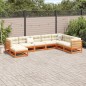 vidaXL Juego de sofás de jardín 8 pzas madera maciza pino marrón cera vidaXL Juego de sofás de jardín 8 pzas madera maciza pino marrón cera