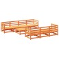vidaXL Juego de sofás de jardín 8 pzas madera maciza pino marrón cera vidaXL Juego de sofás de jardín 8 pzas madera maciza pino marrón cera