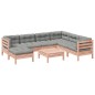 vidaXL Set de sofás jardín 8 pzas con cojines madera de abeto Douglas