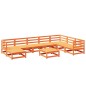vidaXL Juego de sofás de jardín 9 pzas madera maciza pino marrón cera vidaXL Juego de sofás de jardín 9 pzas madera maciza pino marrón cera