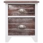 vidaXL Mesita de noche madera de Paulownia marrón y blanca 38x28x45 cm vidaXL Mesita de noche madera de Paulownia marrón y blanca 38x28x45 cm