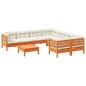 vidaXL Set de sofás jardín 9 pzas con cojines madera pino marrón cera vidaXL Set de sofás jardín 9 pzas con cojines madera pino marrón cera
