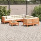 vidaXL Set de sofás jardín 9 pzas con cojines madera pino marrón cera vidaXL Set de sofás jardín 9 pzas con cojines madera pino marrón cera