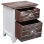 vidaXL Mesita de noche madera de Paulownia marrón y blanca 38x28x45 cm vidaXL Mesita de noche madera de Paulownia marrón y blanca 38x28x45 cm