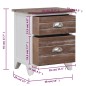 vidaXL Mesita de noche madera de Paulownia marrón y blanca 38x28x45 cm vidaXL Mesita de noche madera de Paulownia marrón y blanca 38x28x45 cm