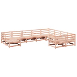 vidaXL Juego de sofás de jardín 10 pzas madera maciza de abeto Douglas