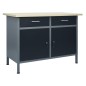 vidaXL Banco de trabajo de acero negro 120x60x85 cm vidaXL Banco de trabajo de acero negro 120x60x85 cm