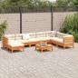 vidaXL Set de sofás jardín 9 pzas con cojines madera pino marrón cera vidaXL Set de sofás jardín 9 pzas con cojines madera pino marrón cera