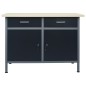vidaXL Banco de trabajo de acero negro 120x60x85 cm vidaXL Banco de trabajo de acero negro 120x60x85 cm